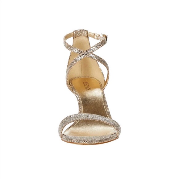 NIB Michael Kors Ava Mid Sandal Glitter Mesh - Picture 5 of 7